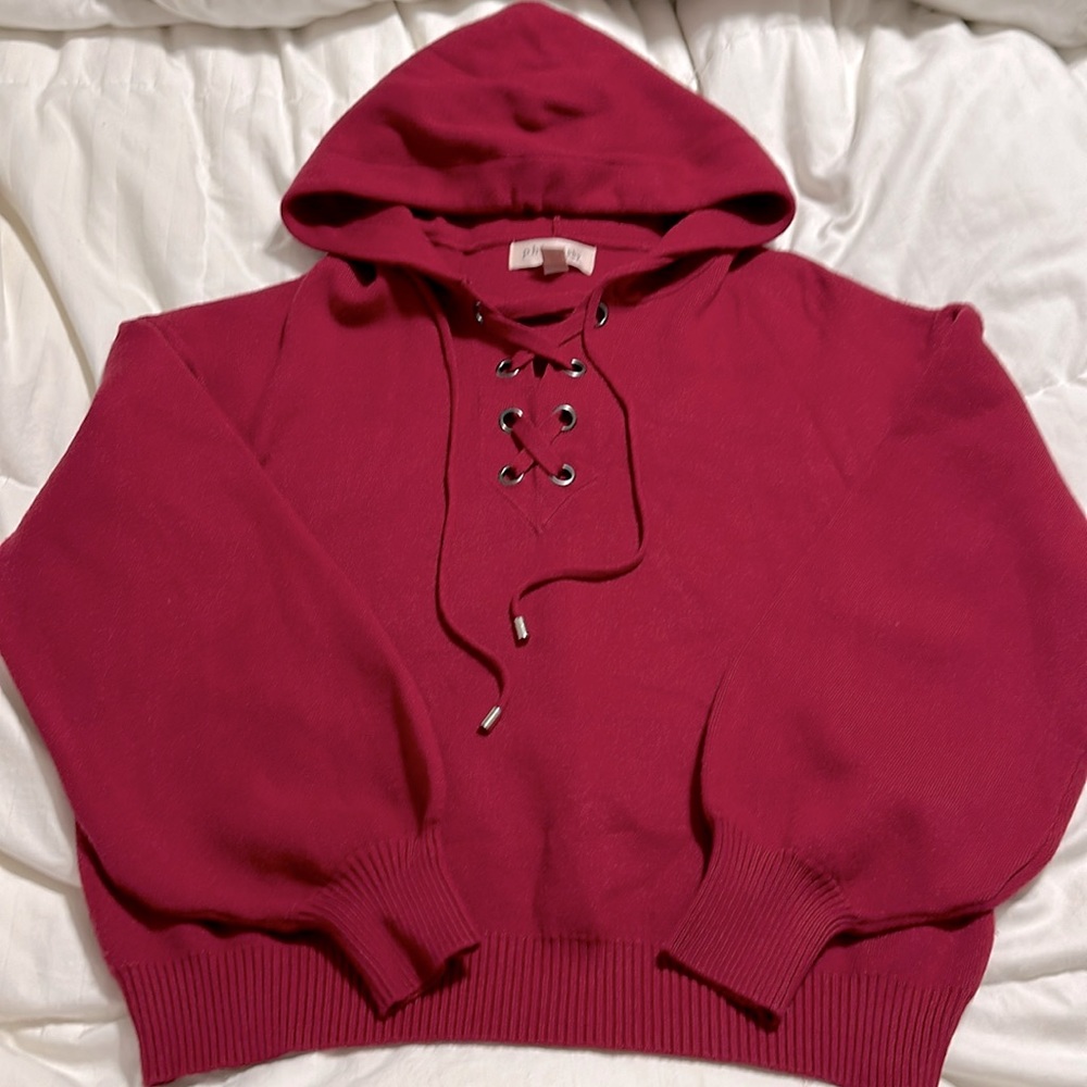 Philosophy- Red L/S Hoodie - Small